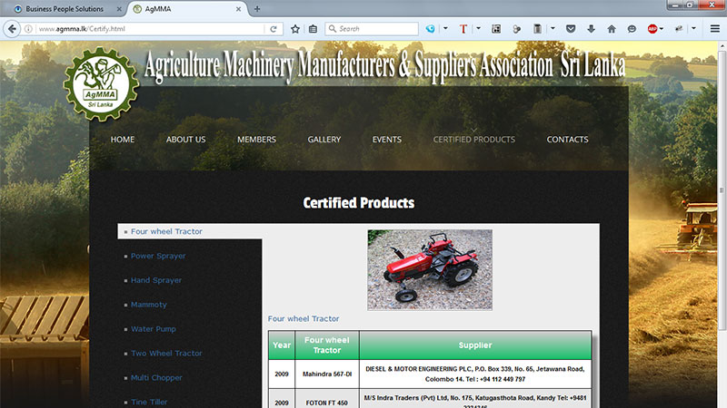 Agriculture Machinery Manufacturers and Suppliers Association of sri lanka –colombo 03